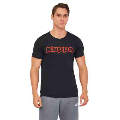 Футболка Kappa T-shirt Mezza Manica Girocollo K1335 Nero con stampa logo pet чорний XXL (8032606509719) Вінниця