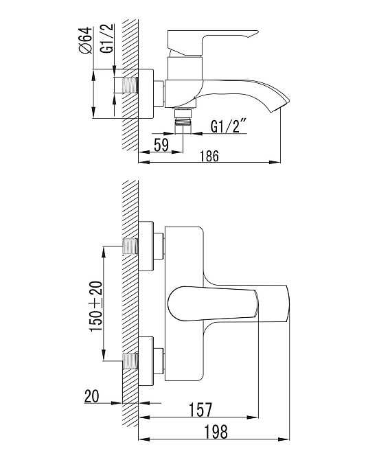 Змішувач для ванни Imprese VYSKOV, хром, 10340 Київ - фото 9