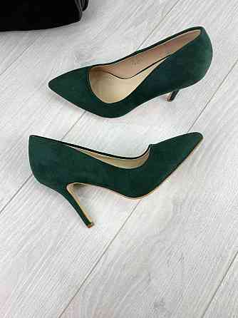 Туфлі жіночі S.S зелені еко-замша каблук 9см 36р.-23см 38р.-24.5см (EK-51 2752) Коломыя