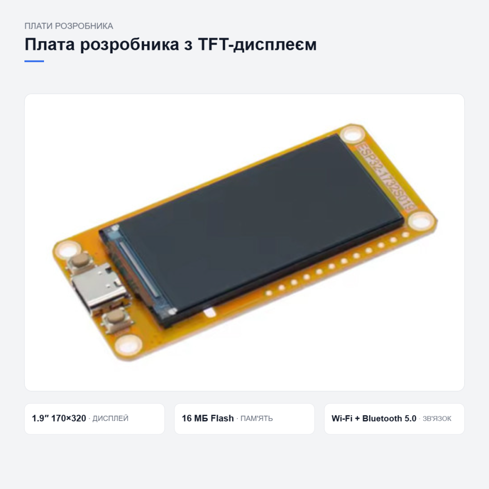 Плата ESP32-S3 ESP32-1732S019 з дисплеєм Київ - фото 9
