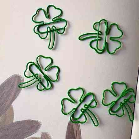 Набір скріпок у формі конюшини 10 шт, металеві декоративні скріпки для паперу, кліпси для планера та щоденника Київ