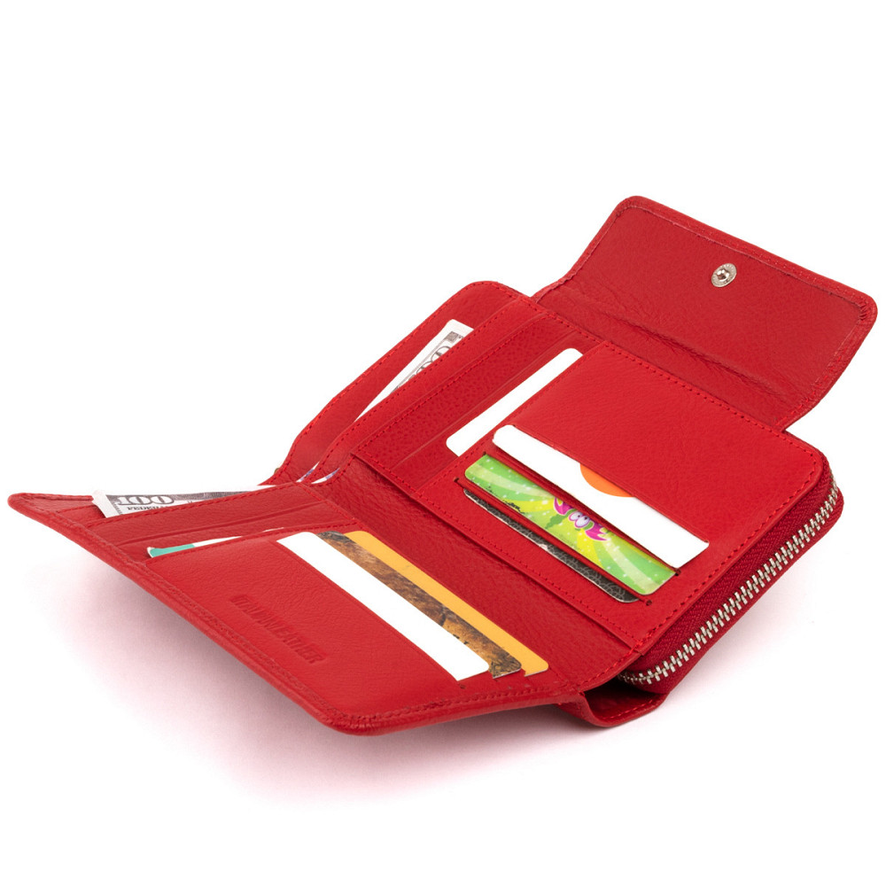 Кошелек из кожи на защелке ST Leather 19343 Красный Киев - изображение 6