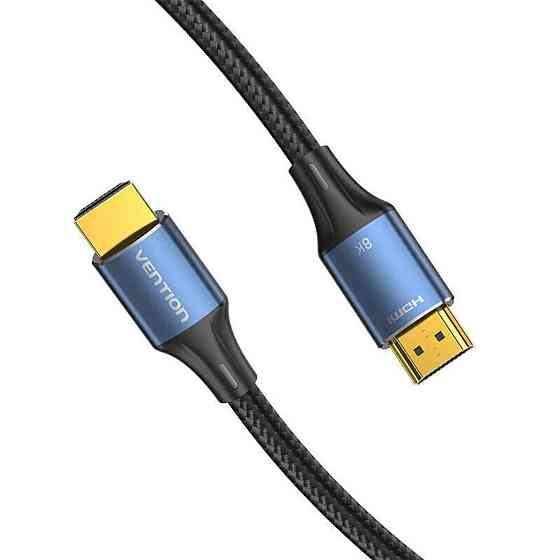 Кабель Vention Cotton Braided HDMI-A Male to Male HD v2.1 Cable 8K 5M Blue Aluminum Alloy Type (ALGLJ) Київ