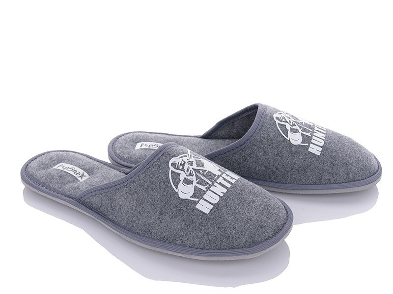 Мужские комнатные тапочки PaGo войлочные с закрытым носком 