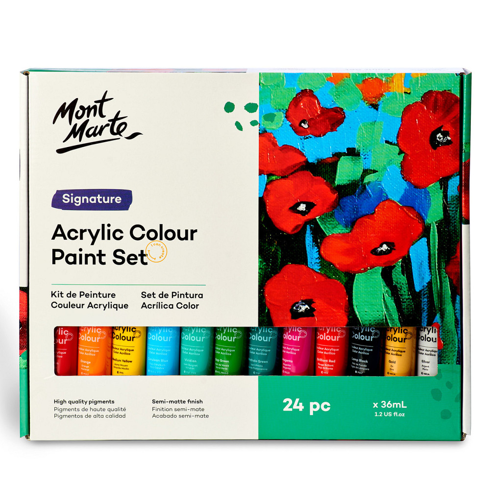 Фарби акрилові для малювання Mont Marte Acrylic Color Paint Set Signature 24pc x 36ml Різні кольори Кам'янець-Подільський - фото 5