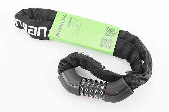 Замок протиугінний ланцюговий 1000х6мм з 5-ти значним кодом, чорний 706 Київ