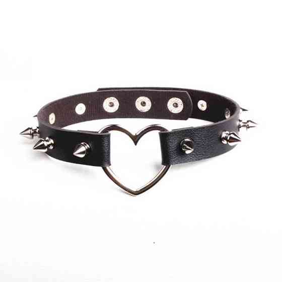 БДСМ чокер із серцем і шипами Чорний — Садо-мазо Вінниця