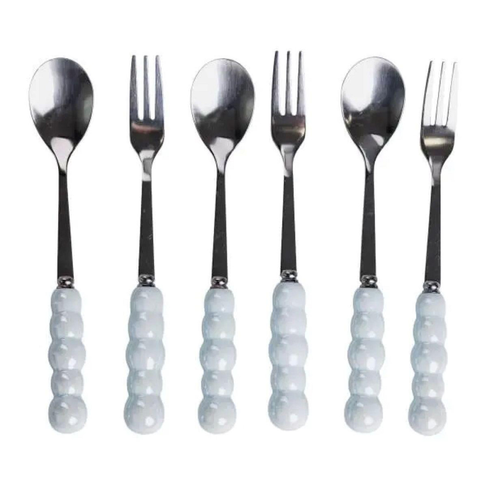 Набір десертних вилок і ложок на 3 особи, 7 предметів, голубий Київ - фото 2