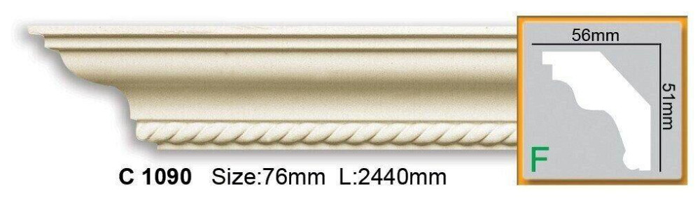 Карниз полиуретановый с орнаментом Gaudi Decor C 1090 Flexi Днепр - изображение 1