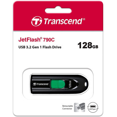 USB флеш накопитель Transcend 128GB JetFlash 790C Black USB 3.1 (TS128GJF790C) Винница - изображение 6