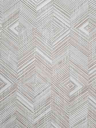 Обои виниловые на флизелине AdaWall Beta1.06х10 метровые структурные геометрия полосы фигуры бежевые 3д 1107-3 Киев