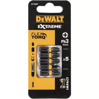 Набор бит DeWALT IMPACT TORSION, ударные, Philips, Ph3, L=25 мм, 5 шт (DT7995T) Винница - изображение 1