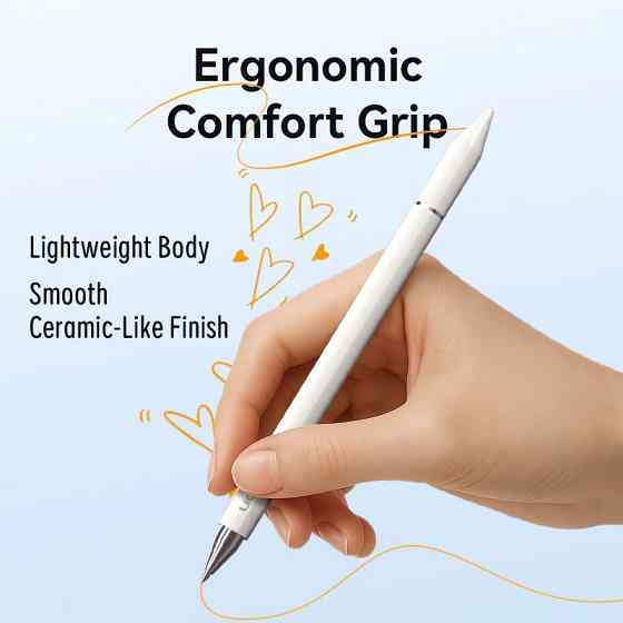 Стилус - ручка для ємнісних екранів 3-в-1 Magnetic Stylus Pen White Aluminum Alloy Type Vention Винница