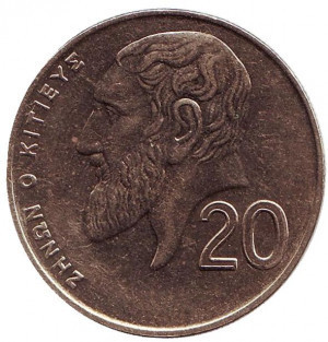 Давньогрецький філософ Зенон. Монета 20 центів. 2001,1992,91,98,89 рік, Кіпр.(Г) Полтава - фото 1