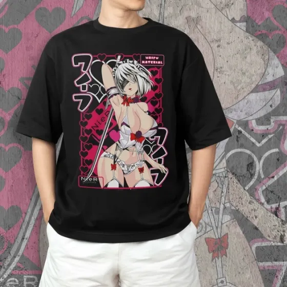 Футболка для подростка мальчика с принтом Nier Automata 2В Размер 160 Anime10988 Днепр