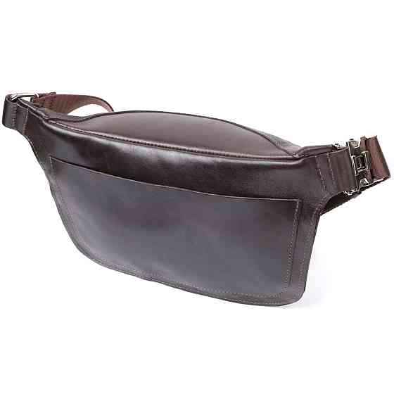 Стильная бананка для мужчин из натуральной кожи GRANDE PELLE 22814 Коричневый Киев