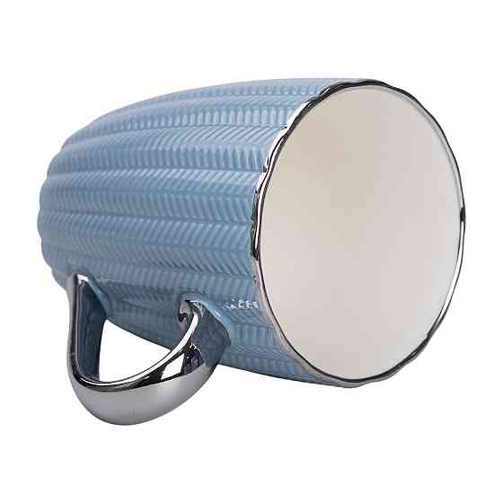 Liling Rongxiang Ceramic Чашка порцелянова 400 (мл) зі сріблястим обідком і ручкою Блакитна RX- Київ