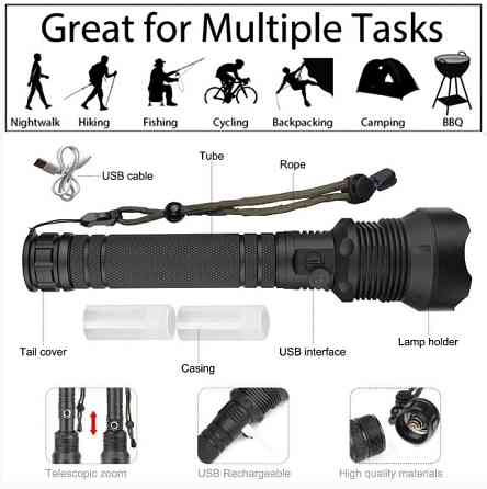 Фонарь ручной аккумуляторный Xanes 1282 XHP70 Фонарик Киев