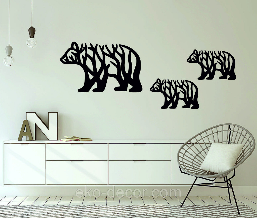 Декоративне настінне Панно «Ведмедики» Декор на стіну Київ - фото 2