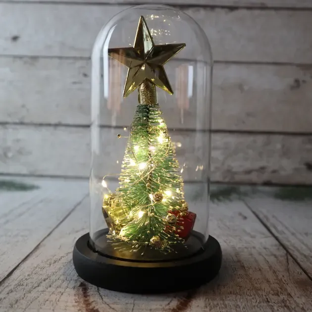 Ночник новогодняя елка в стеклянной колбе gold star Коломия - фото 2