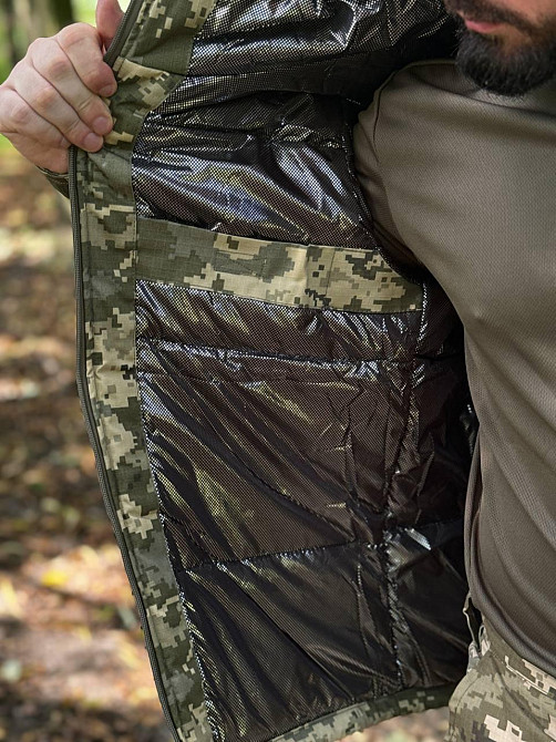Тактична зимова водонепроникна куртка CallDragon піксель ММ-14  напідкладці Omni-Heat з капюшоном WAR Львів - фото 5