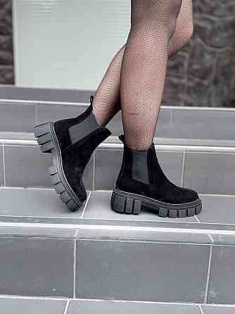 Без бренда Жіночі черевики GREMMY чорні натуральна замша з утепленням висота 13 см розмір 37 38 Коломыя