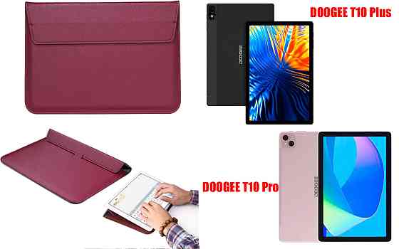 Чохол-конверт VitoCase для Doogee T10 Plus, з функцією підставки для планшета Чорний Бордовий Київ