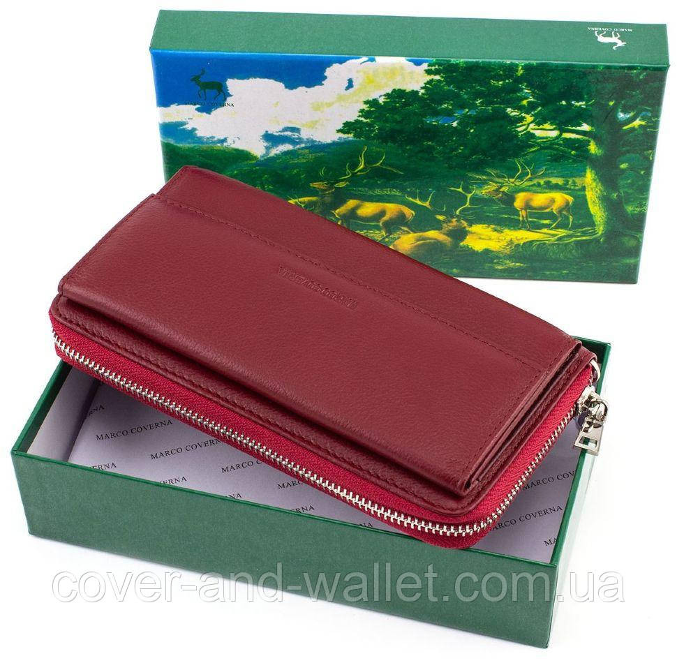 Бордовий жіночий гаманець на блискавці на багато карток Marco Coverna MC 6054 Київ - фото 8
