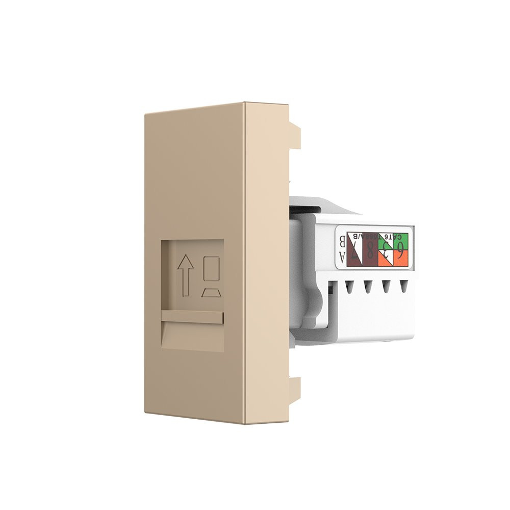 LIVOLO Інтернет-розетка RJ-45 (8P8C Cat.6) LIVOLO, золота, модуль 0.5 поста, з шторкою (VL-FCCP Коломия - фото 8