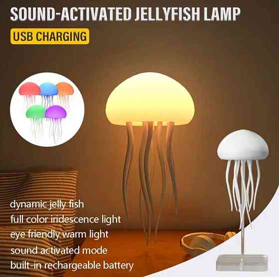 Лампа Медуза світлодіодна декоративна 86 на 232 мм різнобарвний Київ