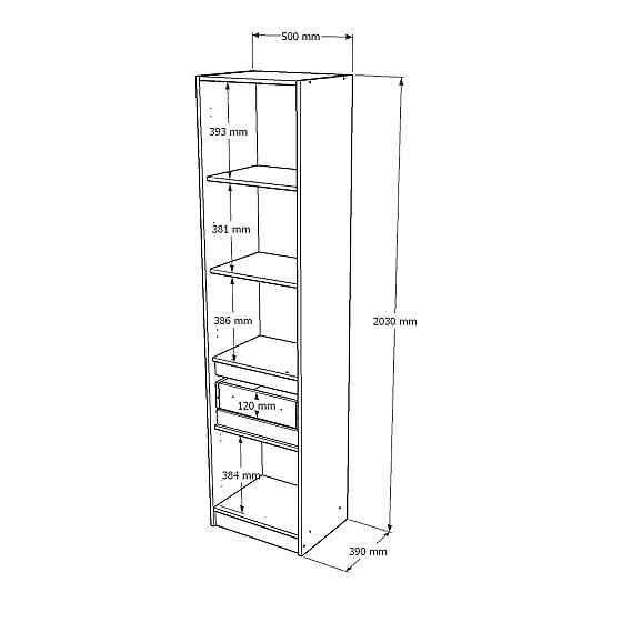 Шкаф-пенал закрытый с полками и ящиком Эверест Стайл-500 50х39х203 см Кашемир/Канелла (DTM-073572) Львов