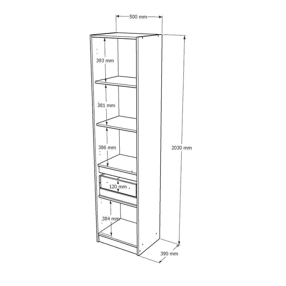 Шкаф-пенал закрытый с полками и ящиком Эверест Стайл-500 50х39х203 см Кашемир/Канелла (DTM-073572) Львов - изображение 4