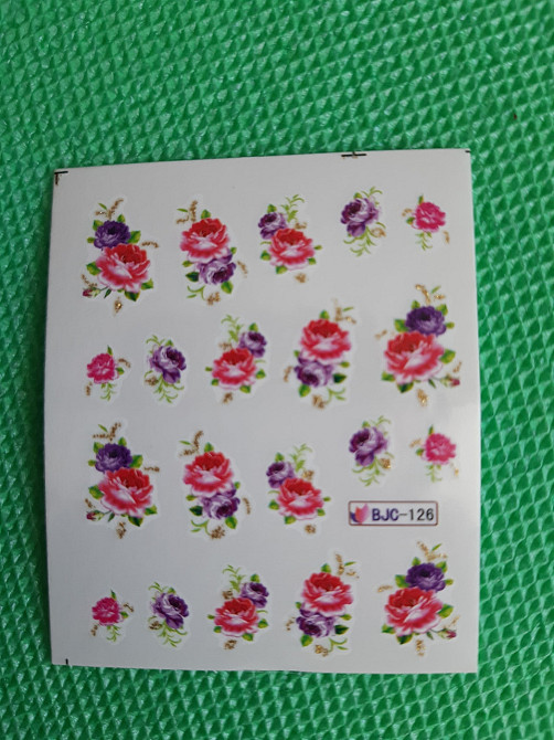 Водные наклейки для ногтей - размер стикера 6*5см, инструкция по применению есть в описании товара Киев - изображение 1