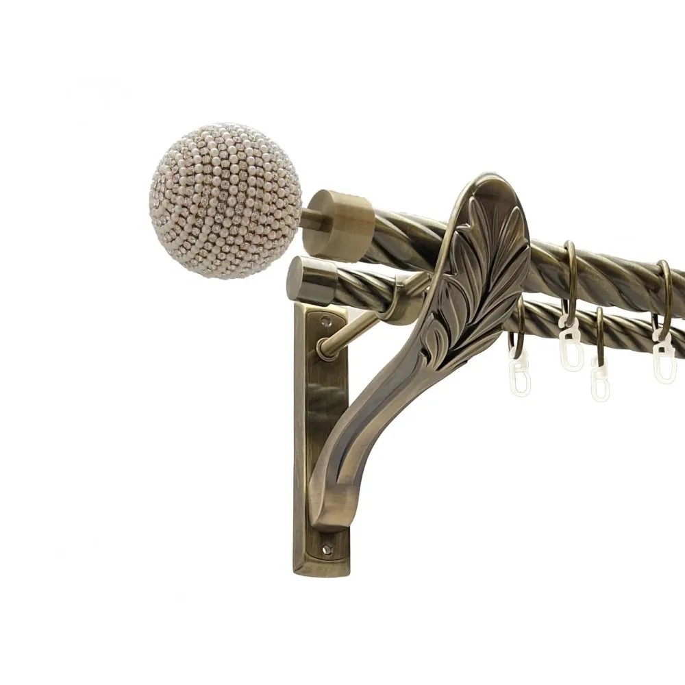 Карниз Orvit Карера металевий дворядний ретро скручена труба кільце металеве Антик 25\19 мм 160 см Львов - изображение 1