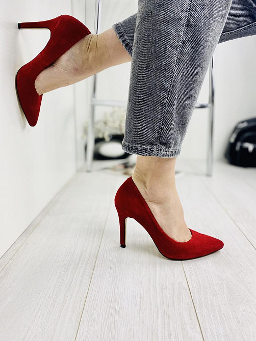 Nivelle Туфлі жіночі NIVELLE червоні натуральна замша каблук 10см 37р (1826/91-9535) Коломия - фото 6