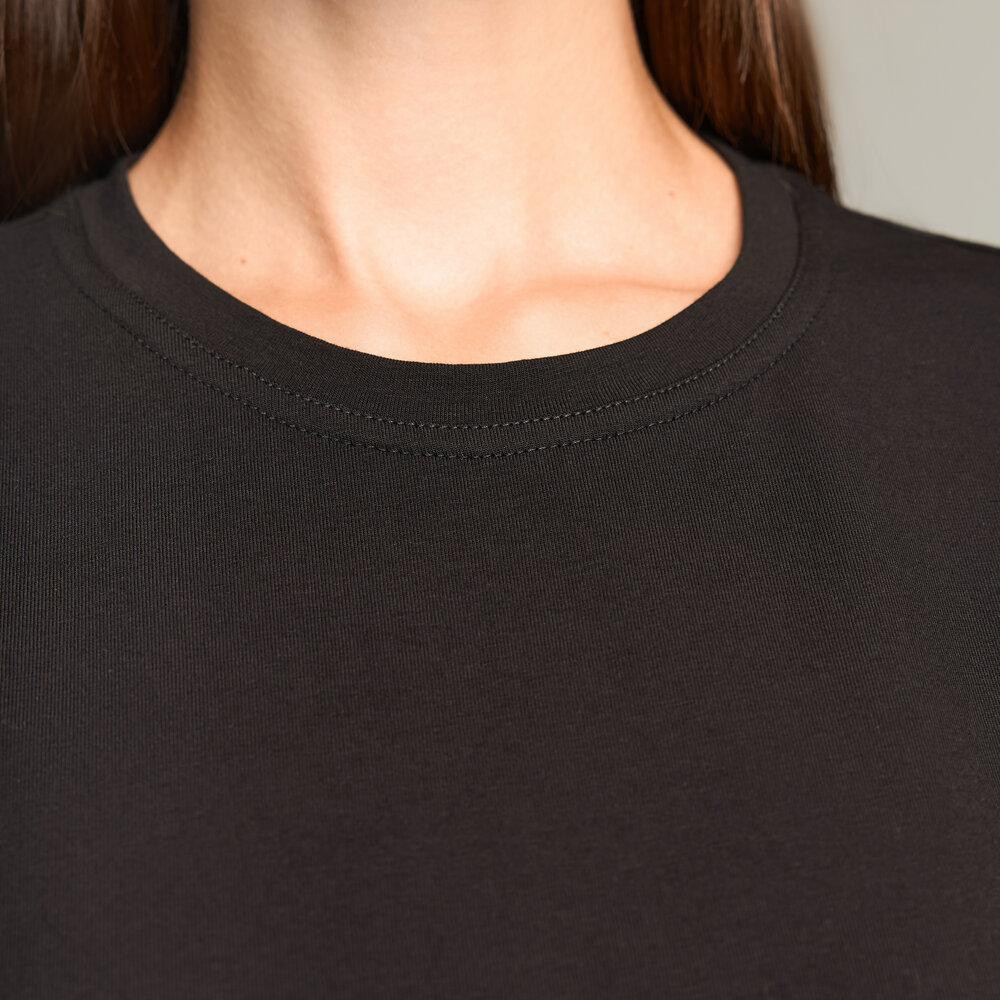 Черная базовая женская футболка Pobedov Freedom. Хлопковая женская футболка черная Киев - изображение 2