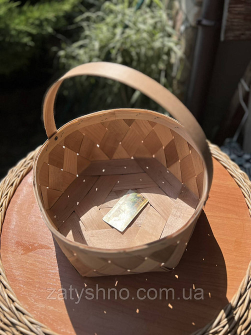 Кошик плетений зі шпону великий Київ - фото 9