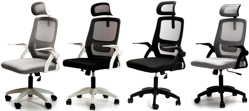 Кресло офисное Diego ErgoFlex сетка черно-серое Киев - изображение 10