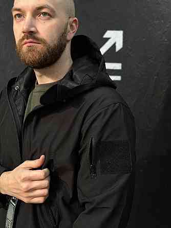 Тактичний костюм чорний softshell чоловічий літній захист від вітру і вологи комплект для служби Львів