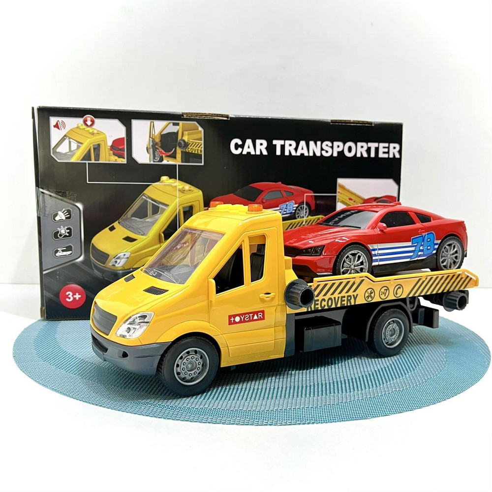 Спецтехніка Евакуатор інерція звуки підсвічування гумові шини рухомі елементи Жовтий (666-66 P) Чернигов - изображение 7