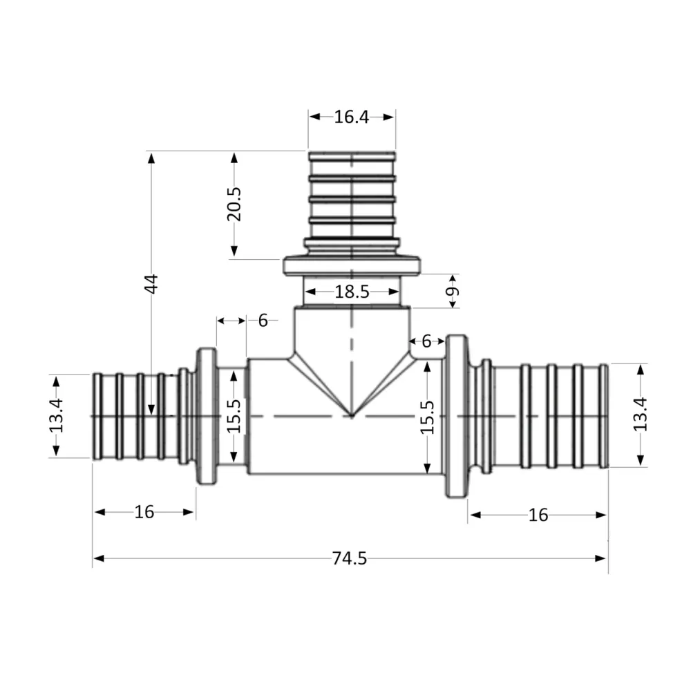 Тройник натяжной Icma №1039 d16х20х16 851039BOGWBO05 Киев - изображение 8