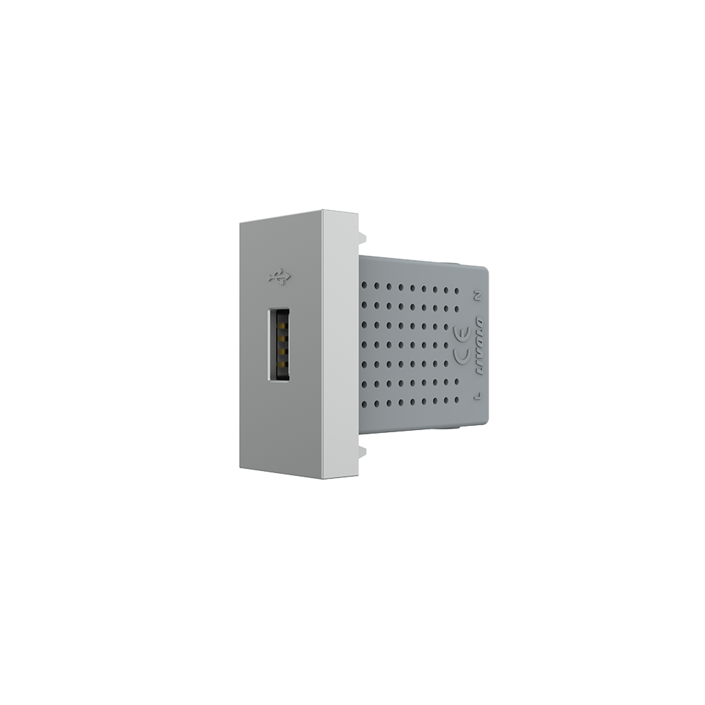 USB розетка LIVOLO 5V 2.1A, сіра, 10Вт, з блоком живлення, модуль 0.5 поста (VL-FCUA-1IP) Коломыя - изображение 5