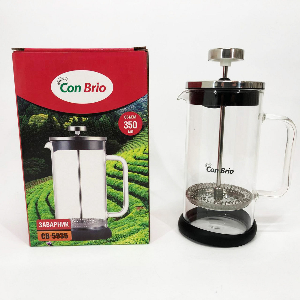 Удобный заварочный чайник из стекла с ситом, Чайник пресс для чая, Заварник для трав JQ-31 Львов - изображение 2