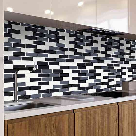 Самоклеющаяся полиуретановая плитка черный серый молочный кирпич 305х305х1мм (D) SW-00001329 Киев