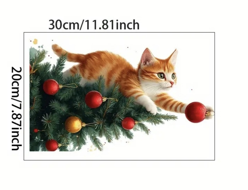 Новорічна наліпка на скло двостороння 