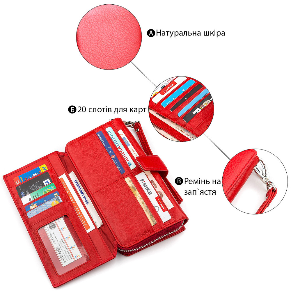 Гаманець жіночий ST Leather 18456 (SТ228) дуже гарний Червоний Київ - фото 4