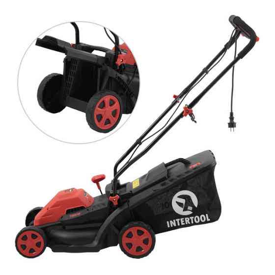 Газонокосилка электрическая 1.4 кВт, 230 В~50 Гц, 3300 об/мин, ширина захвата 340 мм, высота среза 30-80 мм, контейнер 35 л, STORM Киев