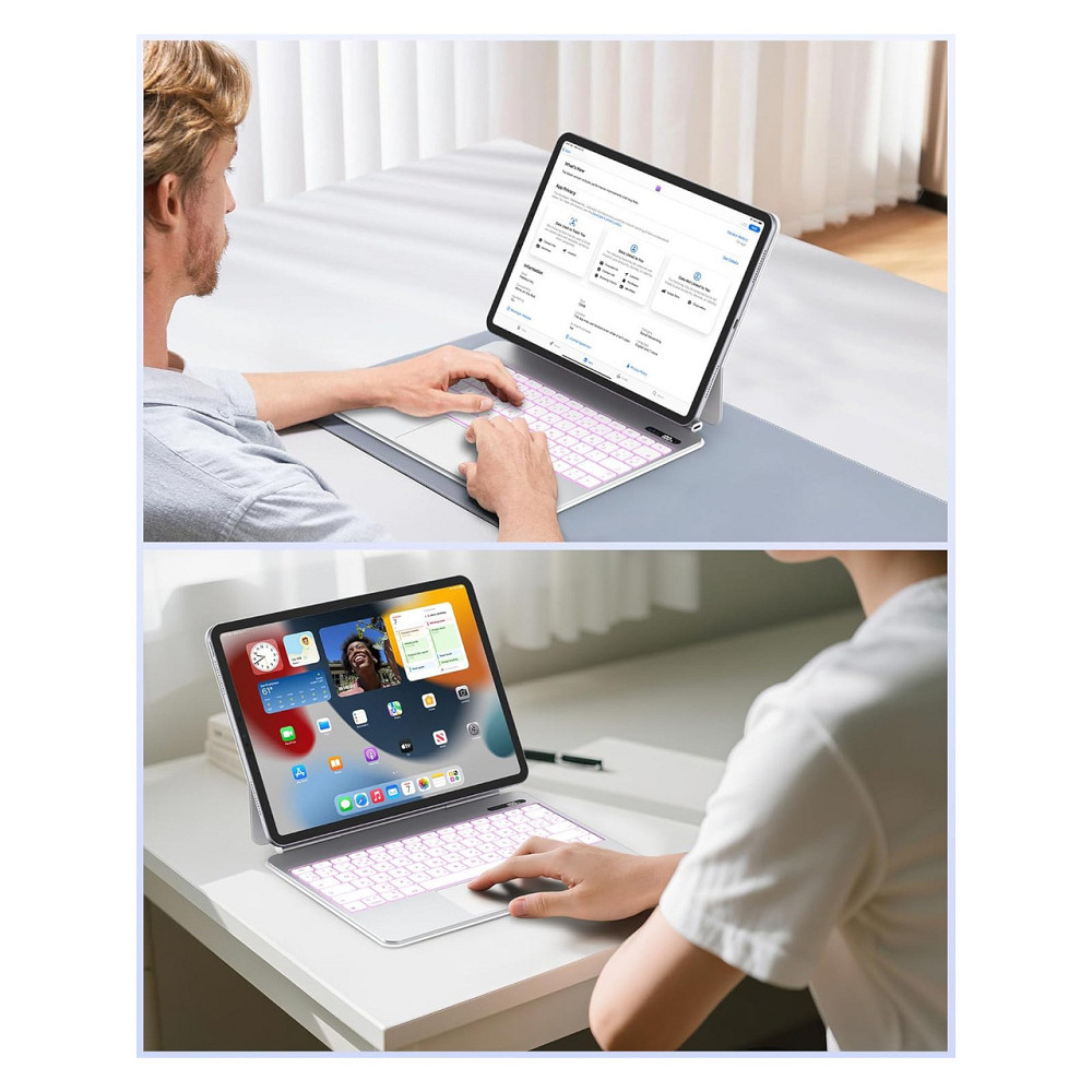 Клавиатура Magic Keyboard Bettdow белая QWERTZ для iPad Air 7 13