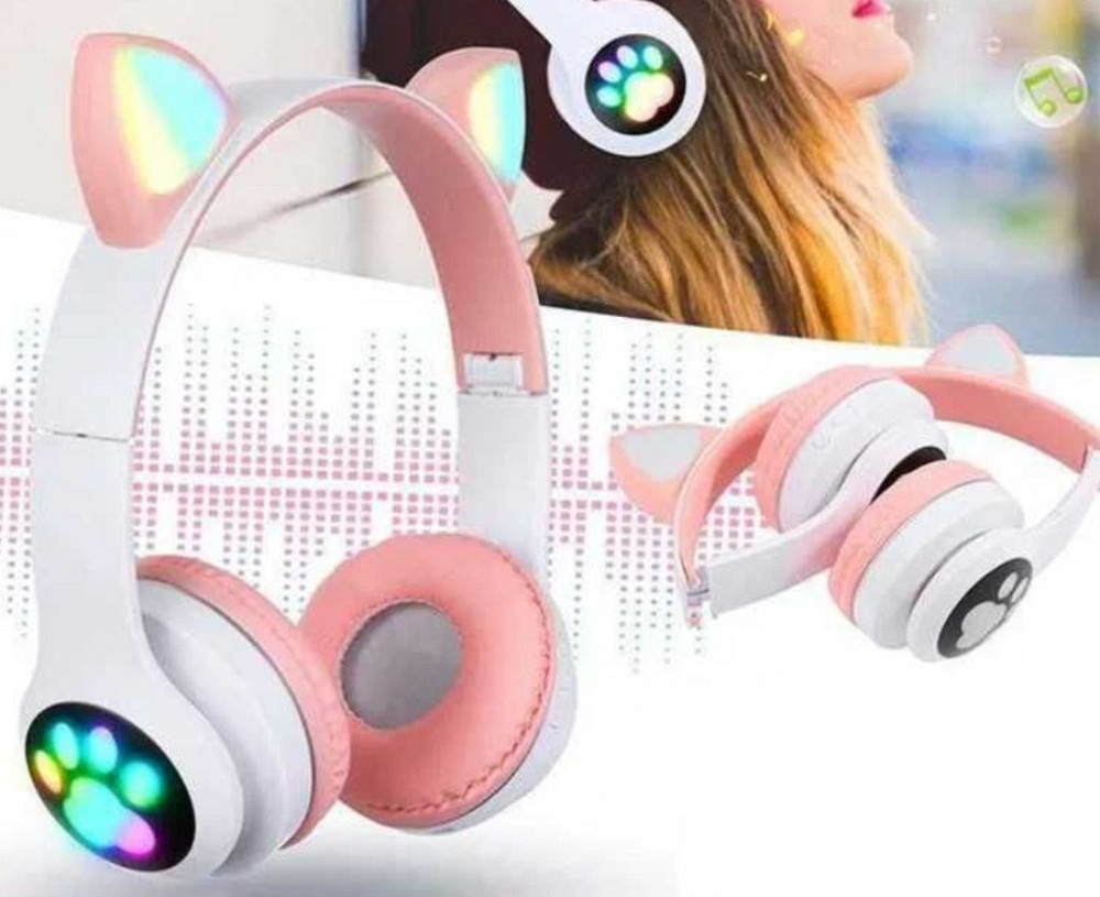 Детские наушники Cat блютуз со кошачьими ушками светящимися наушники Киев - изображение 4