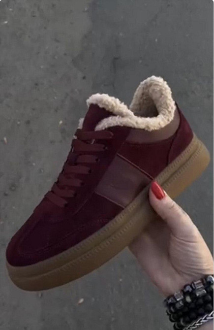 Без бренда Кеди жіночі Stella Vinci 2461 бордові (зима, замша натуральна) (5714) 38 Коломия - фото 2
